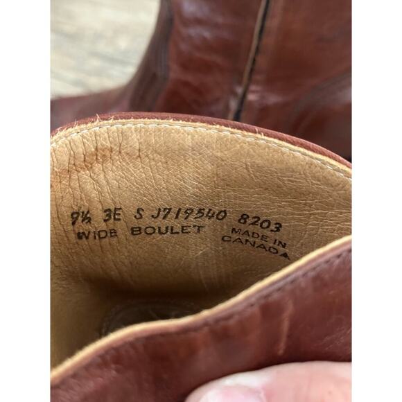 Boulet Men’s Brown Leather Round Toe Side Zip Western Boots Size 9.5 wide - Picture 2 of 8